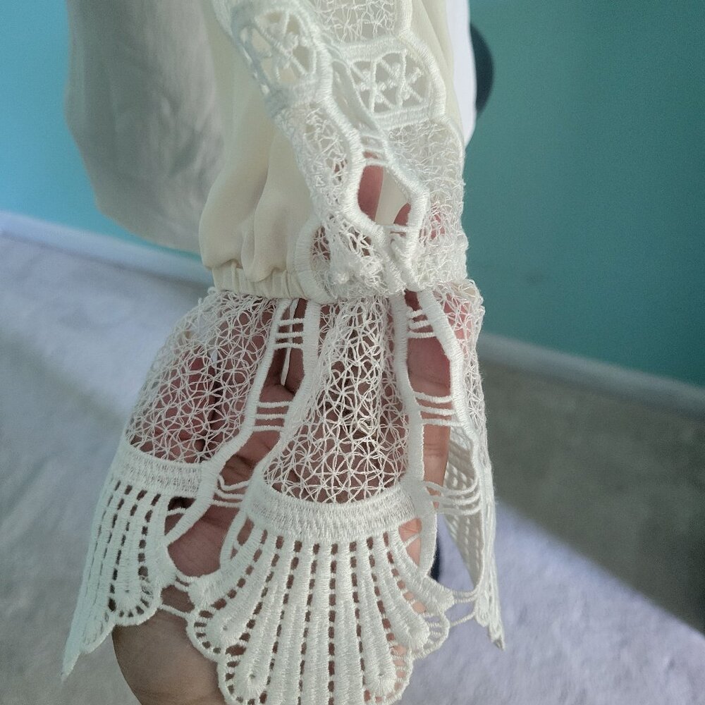 Kobi Halperin Cream Lace Detail Blouse